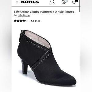 Life Stride Black Ankle Boots